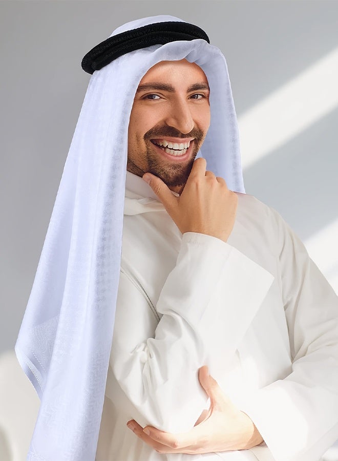 طقم من وشاح جاكار مربع للرجال وعصابة رأس وعصابة شعر - Image 4